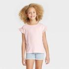 Girls' Short Sleeve Eyelet T-shirt - Cat & Jack Soft Pink