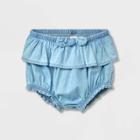 Baby Girls' Denim Ruffle Shorts - Cat & Jack Light Wash Newborn, Blue