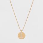 Gold Plated Initial L Pendant Necklace - A New Day Gold, Size: Large, Gold -
