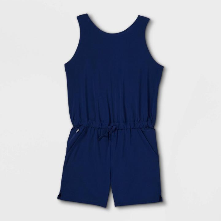 Girls' Stretch Woven Romper - All In Motion Sapphire
