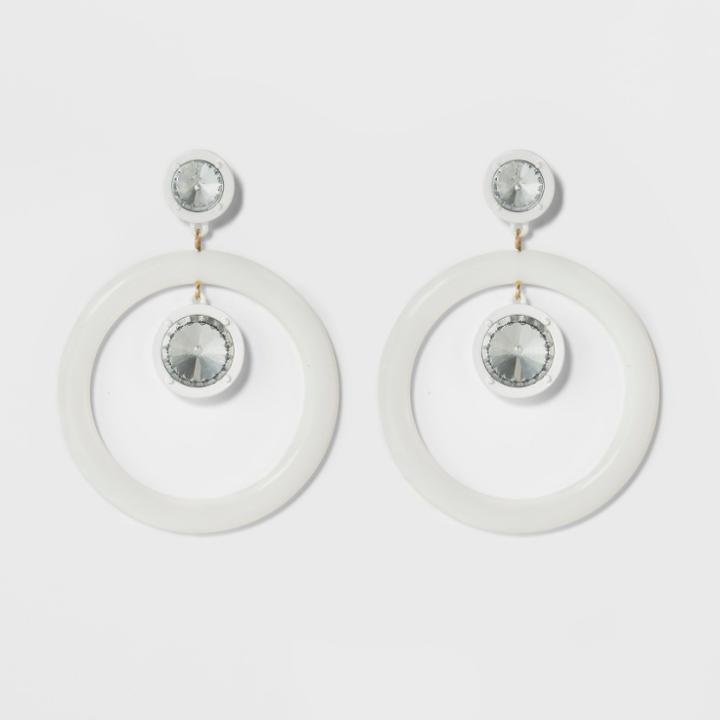 Sugarfix By Baublebar Crystal Mod Hoop Earrings - White, Girl's