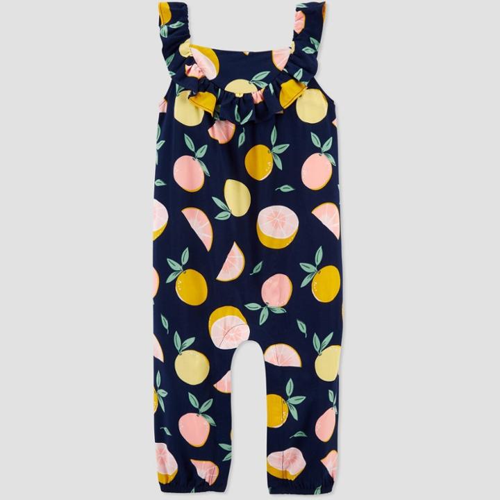Baby Girls' Grapefruit Jumpsuit - Just One You Made By Carter's Navy Newborn, Pink/blue