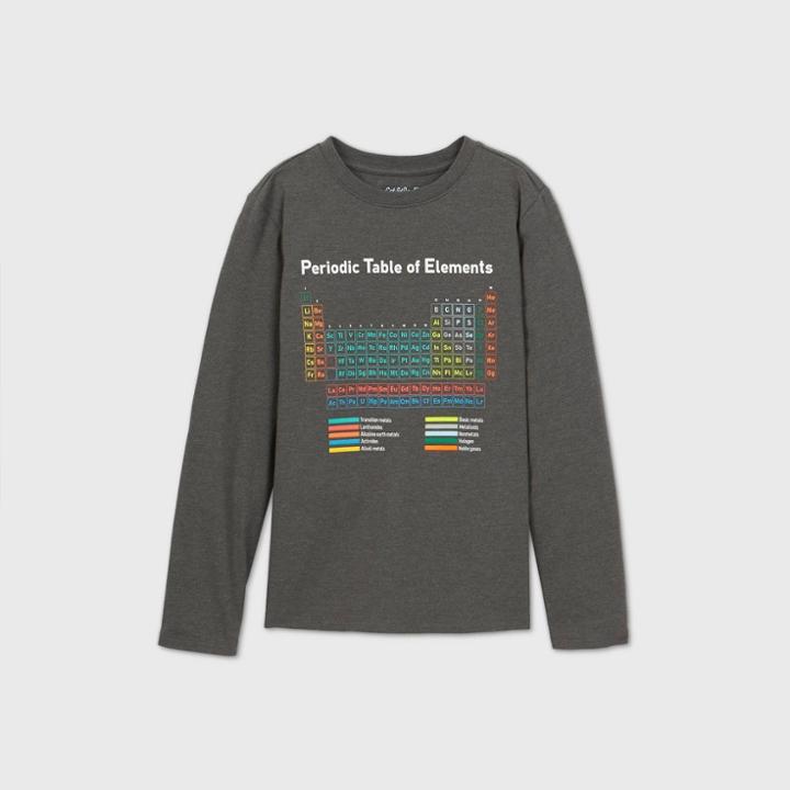 Boys' Periodic Table Graphic Long Sleeve T-shirt - Cat & Jack Gray