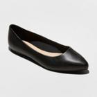 Women's Kora Microsuede Pointed Toe Ballet Flats - A New Day Black