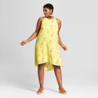 Women's Plus Size Floral Print Sleeveless High-low Dress - Ava & Viv Yellow