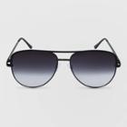 Women's Aviator Metal Silhouette Sunglasses - Wild Fable Black, Black/grey