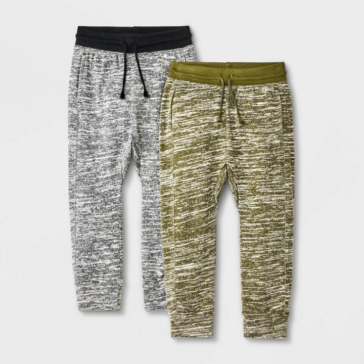 Toddler Boys' 2pk Hacci Knit Pull-on Jogger Pants - Cat & Jack Green