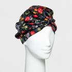Women's Floral Print Twist Front Beanie - A New Day Black