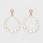 Open Simulated Pearl Teardrop Earrings - A New Day White
