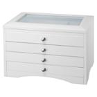 Homepointe Lift Top Wooden Jewelry Box - White, Women's