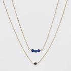 Silver Plated Sapphire And Lapis Crystal Duo Necklace - A New Day Gold, Girl's