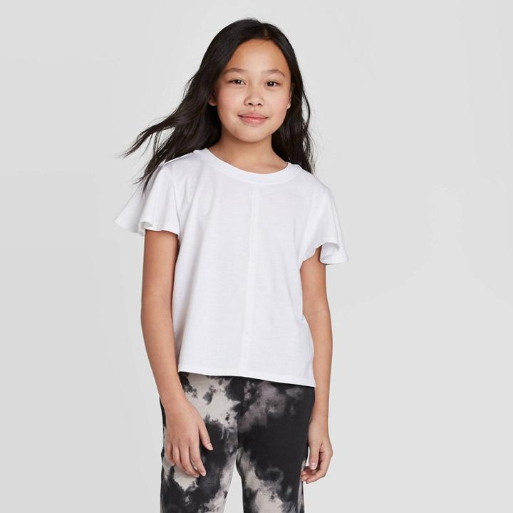 Petitegirls' Short Sleeve Knit T-shirt - Art Class White S, Girl's,