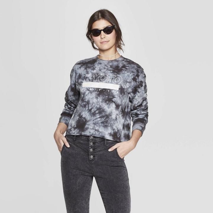 Women's Long Sleeve Kyoto Cropped T-shirt - Mighty Fine (juniors') - Gray