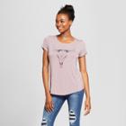 Women's Longhorn Ladder Back Mineral Wash Short Sleeve T-shirt - Grayson Threads (juniors') - Lilac