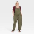 Women's Plus Size Sleeveless Jumpsuit - Knox Rose Olive