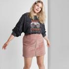 Women's Plus Size Zip Front Mini Skirt - Wild Fable Mauve