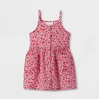 Toddler Girls' Floral Button-front Dress - Cat & Jack Red