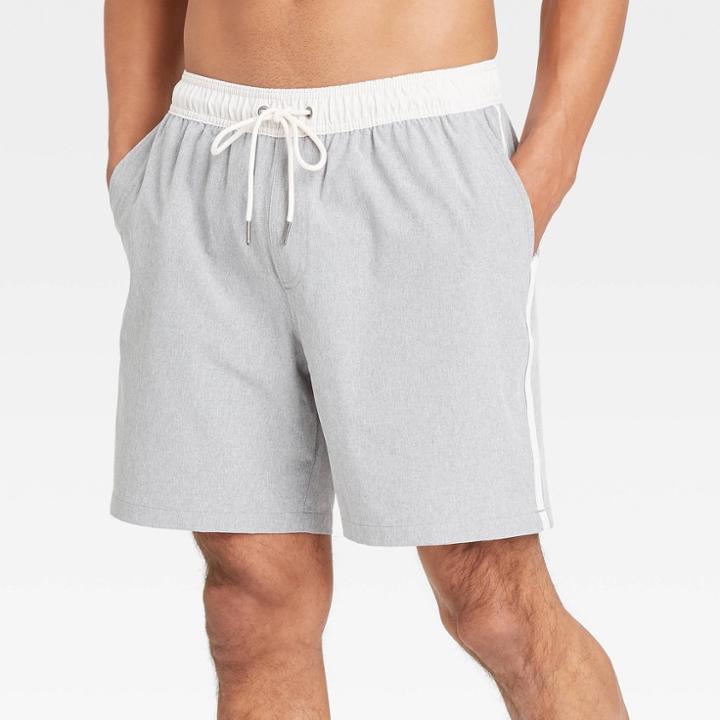 Men's 7 Swim Trunks With Liner - Goodfellow & Co Gray