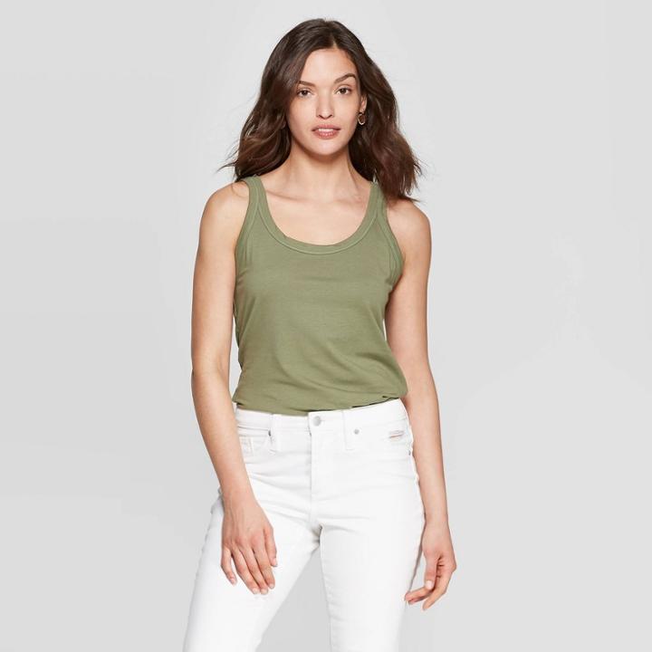 Women's Sleeveless Crewneck Tank Top - Universal Thread Healthy Green