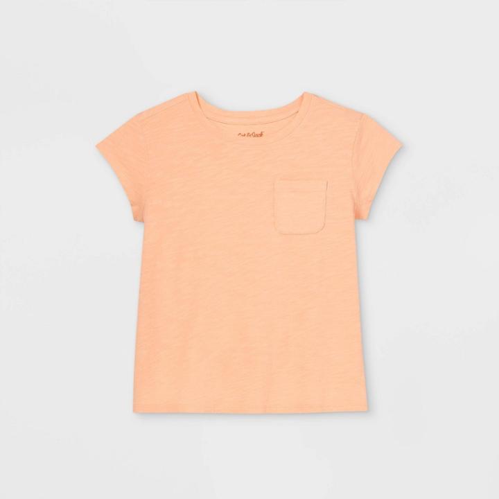 Girls' Boxy Pocket T-shirt - Cat & Jack Orange