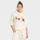 Zoe+liv Women's Holiday Cocktails Hooded Graphic Sweatshirt - Ivory