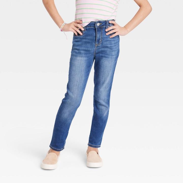 Girls' High-rise Ultimate Stretch Skinny Jeans - Cat & Jack Dark Wash