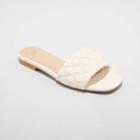 Women's Ama Quilted Slide Sandals - A New Day White