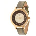 Women's Earth Autumn Wood Outer-dial Polyurethane Strap Watch-olive, Olive