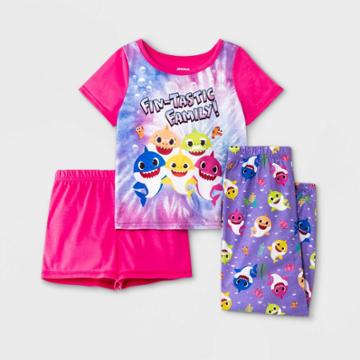 Toddler Girls' 3pc Baby Shark Pajama