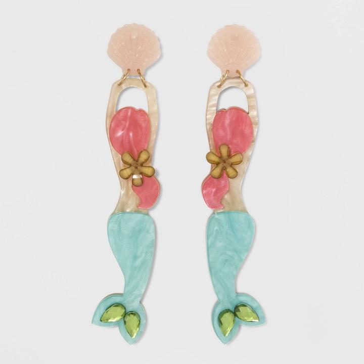 Sugarfix By Baublebar Resin Mermaid Drop Earrings, Women's,