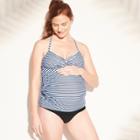 Maternity Striped Wrap Cross Back Tankini Top - Isabel Maternity By Ingrid & Isabel M, Women's,