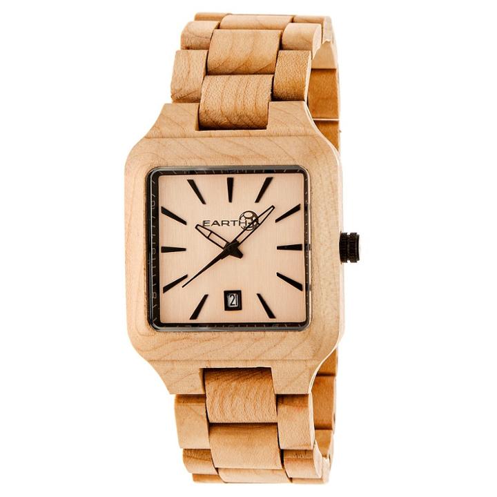 Earth Wood Men's Arapaho Eco - Friendly Sustainable Wood Bracelet Watch - Khaki