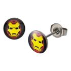 Men's Marvel Avengers Ironman Earring Studs, Stainless