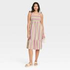 Women's Striped Ruffle Sleeveless Dress - Universal Thread Xs,