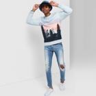 Men's Long Sleeve Photo Real Micro Fleece Crew Pullover - Original Use Gray