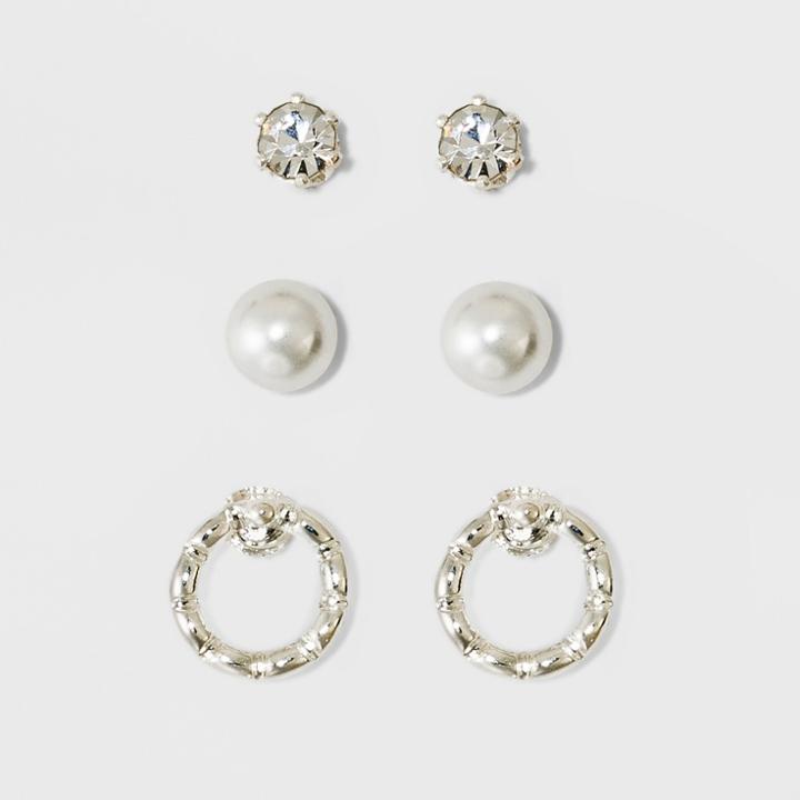 Target Pearl, Stone, And Circle Earring Set - A New Day