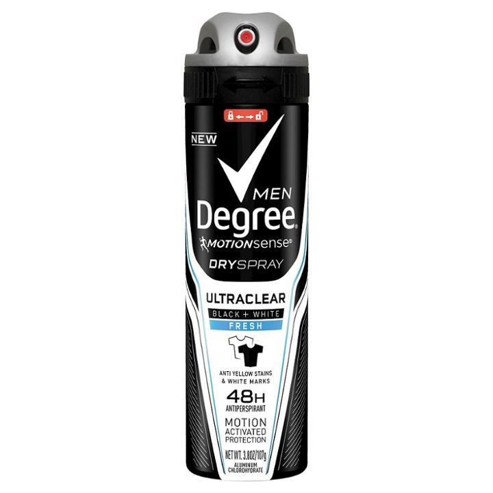 Degree Men Ultraclear Antiperspirant Deodorant Dry Spray Black & White Fresh