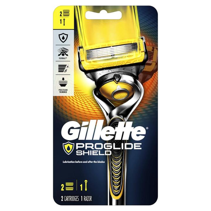 Gillette Proglide Shield Mens Razor + 2 Razor Blade Refills