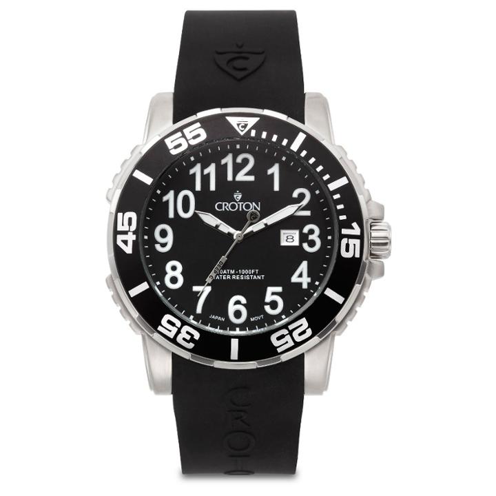 Croton Men's Stainless Steel Wristwatch - Black,