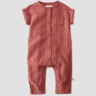 Baby Organic Cotton Gauze Overalls - Little Planet By Carter's Clay Pink Newborn