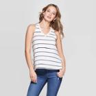 Women's Striped Sleeveless V-neck Side Tie Tank Top - Universal Thread Tie Dye