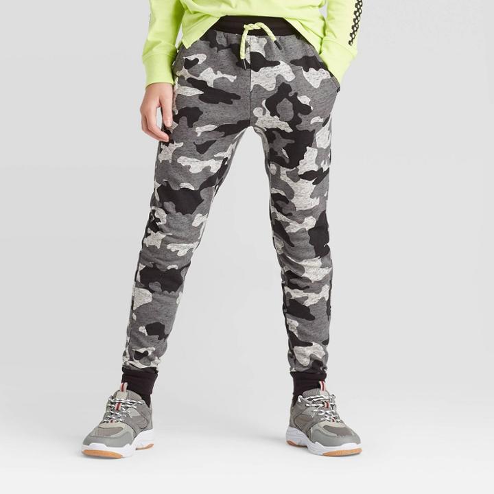 Boys' Camo Knit Jogger Pants - Art Class Gray