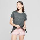 Women's Short Sleeve Side Tie T-shirt - Universal Thread Charcoal