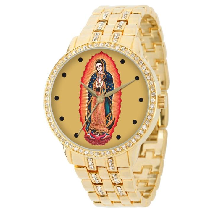 Target Men's Ewatchfactory Our Lady Of Guadalupe Round Bracelet Watch - Gold