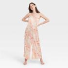 Women's Tie-dye Satin Jumpsuit - Stars Above Pink