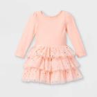 Toddler Girls' Tiered Sparkle Tutu Long Sleeve Dress - Cat & Jack