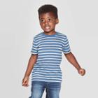 Petitetoddler Boys' Striped Short Sleeve T-shirt - Cat & Jack Blue
