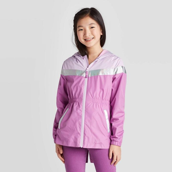 Girls' Colorblock Windbreaker Jacket - Cat & Jack Purple