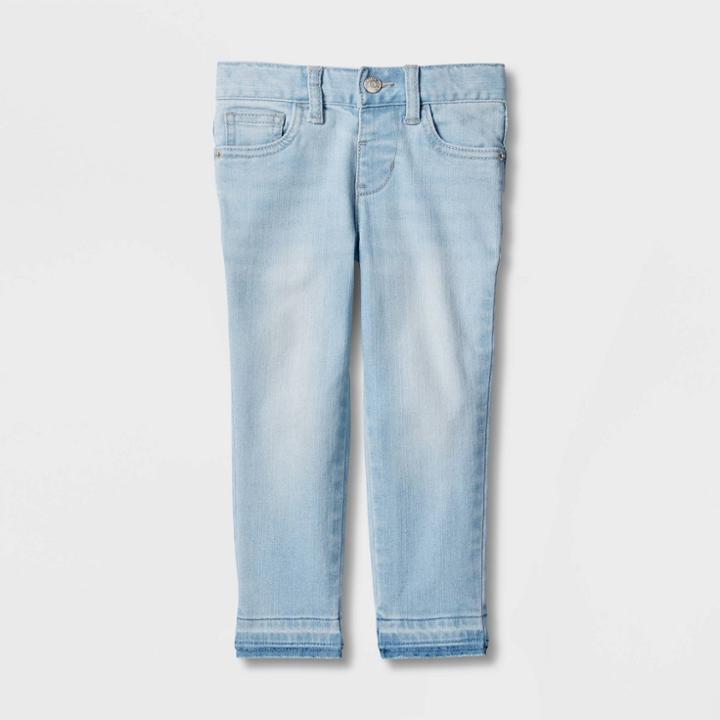 Toddler Girls' Mid-rise Release Hem Skinny Jeans - Cat & Jack Blue