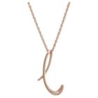 Distributed By Target Women's Rose Gold Over Sterling Silver Cursive Script Initial Pendant - L (18), Size: Large, Rose Gold -